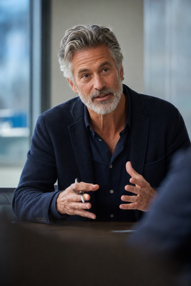 A consultant talking with a client