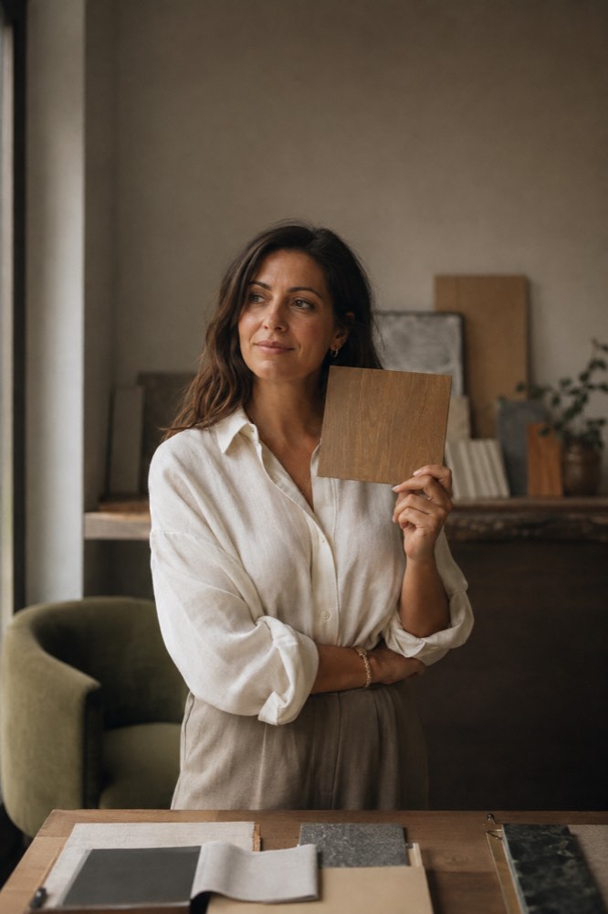 An interior designer in her studio